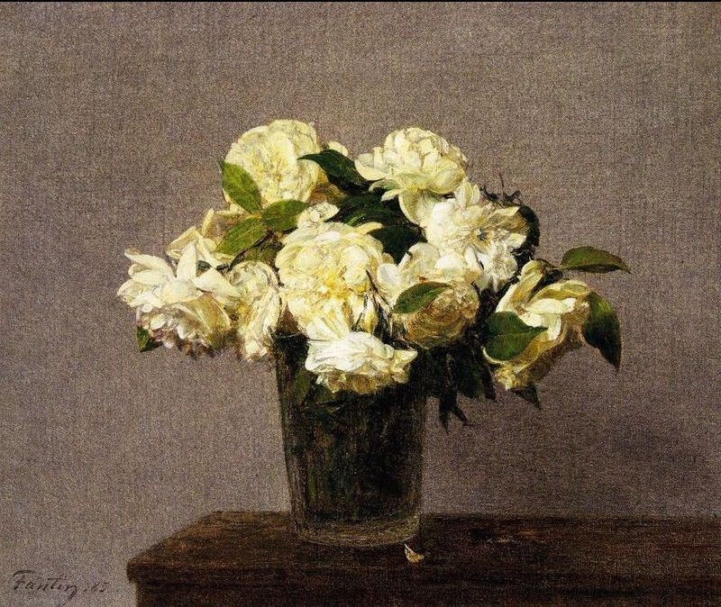 Henri Fantin-Latour White Roses in a Vase